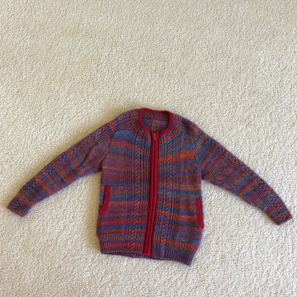 100% handmade knit sweater jackets boys size 8